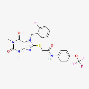 molecular formula C23H19F4N5O4S B3439207 2-{[7-(2-fluorobenzyl)-1,3-dimethyl-2,6-dioxo-2,3,6,7-tetrahydro-1H-purin-8-yl]thio}-N-[4-(trifluoromethoxy)phenyl]acetamide 