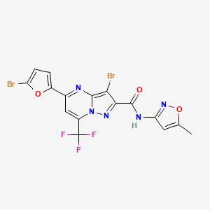 molecular formula C16H8Br2F3N5O3 B3439222 3-bromo-5-(5-bromo-2-furyl)-N-(5-methylisoxazol-3-yl)-7-(trifluoromethyl)pyrazolo[1,5-a]pyrimidine-2-carboxamide 