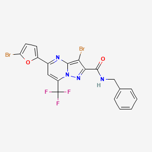 N-benzyl-3-bromo-5-(5-bromo-2-furyl)-7-(trifluoromethyl)pyrazolo[1,5-a]pyrimidine-2-carboxamide