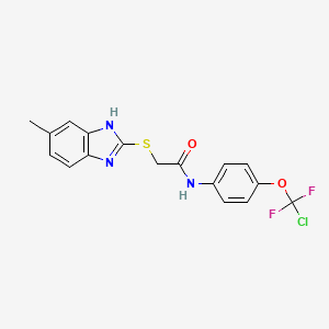 molecular formula C17H14ClF2N3O2S B3439250 N-{4-[chloro(difluoro)methoxy]phenyl}-2-[(5-methyl-1H-benzimidazol-2-yl)thio]acetamide 
