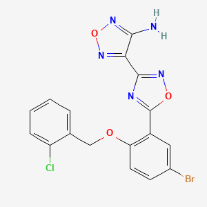 molecular formula C17H11BrClN5O3 B3439253 4-(5-{5-bromo-2-[(2-chlorobenzyl)oxy]phenyl}-1,2,4-oxadiazol-3-yl)-1,2,5-oxadiazol-3-amine 