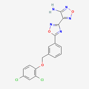 molecular formula C17H11Cl2N5O3 B3439261 4-(5-{3-[(2,4-dichlorophenoxy)methyl]phenyl}-1,2,4-oxadiazol-3-yl)-1,2,5-oxadiazol-3-amine 