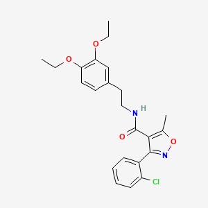 molecular formula C23H25ClN2O4 B3439280 3-(2-chlorophenyl)-N-[2-(3,4-diethoxyphenyl)ethyl]-5-methyl-4-isoxazolecarboxamide 