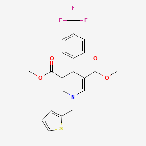 molecular formula C21H18F3NO4S B3439286 dimethyl 1-(2-thienylmethyl)-4-[4-(trifluoromethyl)phenyl]-1,4-dihydro-3,5-pyridinedicarboxylate 