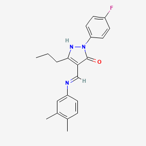 4-{[(3,4-dimethylphenyl)amino]methylene}-2-(4-fluorophenyl)-5-propyl-2,4-dihydro-3H-pyrazol-3-one