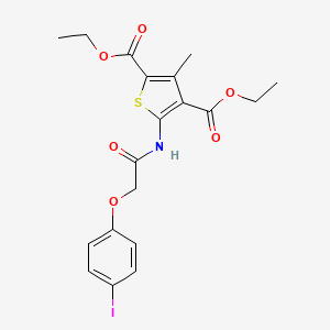 molecular formula C19H20INO6S B3439305 diethyl 5-{[(4-iodophenoxy)acetyl]amino}-3-methylthiophene-2,4-dicarboxylate 