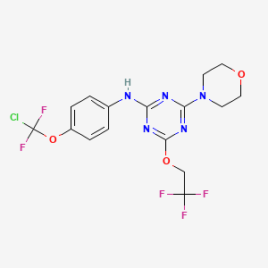 N-{4-[chloro(difluoro)methoxy]phenyl}-4-morpholin-4-yl-6-(2,2,2-trifluoroethoxy)-1,3,5-triazin-2-amine