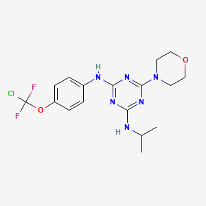 molecular formula C17H21ClF2N6O2 B3439342 N-{4-[chloro(difluoro)methoxy]phenyl}-N'-isopropyl-6-morpholin-4-yl-1,3,5-triazine-2,4-diamine 