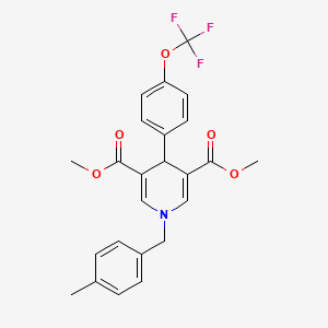 molecular formula C24H22F3NO5 B3439344 dimethyl 1-(4-methylbenzyl)-4-[4-(trifluoromethoxy)phenyl]-1,4-dihydro-3,5-pyridinedicarboxylate 