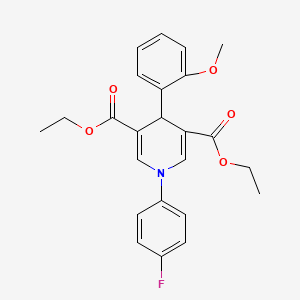molecular formula C24H24FNO5 B3439348 diethyl 1-(4-fluorophenyl)-4-(2-methoxyphenyl)-1,4-dihydro-3,5-pyridinedicarboxylate 
