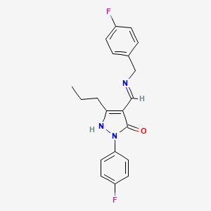 molecular formula C20H19F2N3O B3439354 4-{[(4-fluorobenzyl)amino]methylene}-2-(4-fluorophenyl)-5-propyl-2,4-dihydro-3H-pyrazol-3-one 