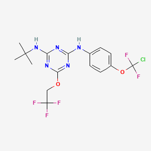 molecular formula C16H17ClF5N5O2 B3439363 N-(tert-butyl)-N'-{4-[chloro(difluoro)methoxy]phenyl}-6-(2,2,2-trifluoroethoxy)-1,3,5-triazine-2,4-diamine 