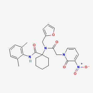 molecular formula C27H30N4O6 B3439385 N-(2,6-dimethylphenyl)-1-{(2-furylmethyl)[(3-nitro-2-oxopyridin-1(2H)-yl)acetyl]amino}cyclohexanecarboxamide 