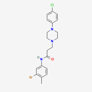 molecular formula C20H23BrClN3O B3439393 N-(3-bromo-4-methylphenyl)-3-[4-(4-chlorophenyl)piperazin-1-yl]propanamide 
