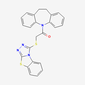 molecular formula C24H18N4OS2 B3439405 5-[([1,2,4]triazolo[3,4-b][1,3]benzothiazol-3-ylthio)acetyl]-10,11-dihydro-5H-dibenzo[b,f]azepine 