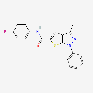molecular formula C19H14FN3OS B3439407 N-(4-fluorophenyl)-3-methyl-1-phenyl-1H-thieno[2,3-c]pyrazole-5-carboxamide 
