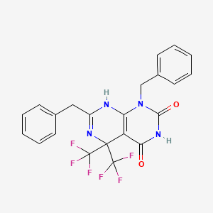 molecular formula C22H16F6N4O2 B3439417 1,7-dibenzyl-5,5-bis(trifluoromethyl)-5,8-dihydropyrimido[4,5-d]pyrimidine-2,4(1H,3H)-dione 