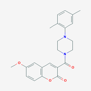 3-[4-(2,5-DIMETHYLPHENYL)PIPERAZINE-1-CARBONYL]-6-METHOXY-2H-CHROMEN-2-ONE