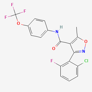molecular formula C18H11ClF4N2O3 B3439422 3-(2-chloro-6-fluorophenyl)-5-methyl-N-[4-(trifluoromethoxy)phenyl]-4-isoxazolecarboxamide 