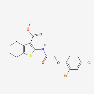 molecular formula C18H17BrClNO4S B3439424 methyl 2-{[(2-bromo-4-chlorophenoxy)acetyl]amino}-4,5,6,7-tetrahydro-1-benzothiophene-3-carboxylate 