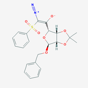 (E)-1-[(3aS,4S,6S,6aS)-2,2-dimethyl-4-phenylmethoxy-3a,4,6,6a-tetrahydrofuro[3,4-d][1,3]dioxol-6-yl]-2-(benzenesulfonyl)-2-diazonioethenolate