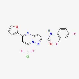 molecular formula C18H9ClF4N4O2 B3439430 7-[chloro(difluoro)methyl]-N-(2,4-difluorophenyl)-5-(2-furyl)pyrazolo[1,5-a]pyrimidine-2-carboxamide 