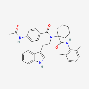 molecular formula C35H40N4O3 B3439439 4-(acetylamino)-N-(1-{[(2,6-dimethylphenyl)amino]carbonyl}cyclohexyl)-N-[2-(2-methyl-1H-indol-3-yl)ethyl]benzamide 