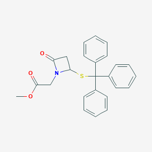molecular formula C25H23NO3S B343945 Methyl [2-oxo-4-(tritylsulfanyl)-1-azetidinyl]acetate 