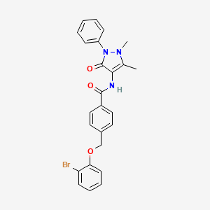 4-[(2-bromophenoxy)methyl]-N-(1,5-dimethyl-3-oxo-2-phenyl-2,3-dihydro-1H-pyrazol-4-yl)benzamide