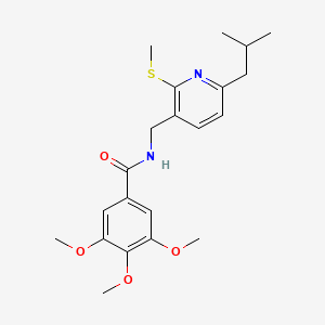 3,4,5-trimethoxy-N-{[6-(2-methylpropyl)-2-(methylsulfanyl)pyridin-3-yl]methyl}benzamide