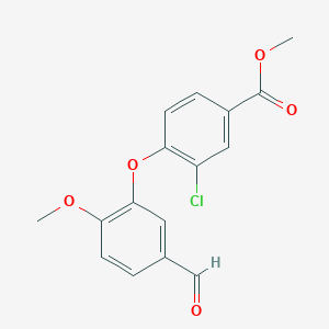 molecular formula C16H13ClO5 B343947 Methyl 3-chloro-4-(5-formyl-2-methoxyphenoxy)benzoate 