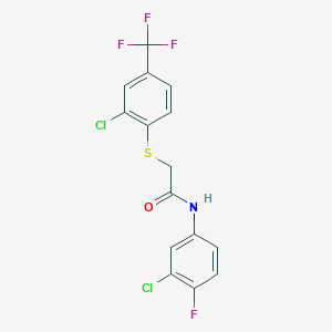 N-(3-chloro-4-fluorophenyl)-2-{[2-chloro-4-(trifluoromethyl)phenyl]thio}acetamide