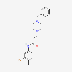 molecular formula C21H26BrN3O B3439486 3-(4-benzylpiperazin-1-yl)-N-(3-bromo-4-methylphenyl)propanamide 