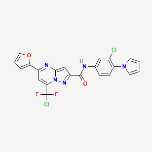 molecular formula C22H13Cl2F2N5O2 B3439494 N-[3-CHLORO-4-(1H-PYRROL-1-YL)PHENYL]-7-(CHLORODIFLUOROMETHYL)-5-(FURAN-2-YL)PYRAZOLO[1,5-A]PYRIMIDINE-2-CARBOXAMIDE 