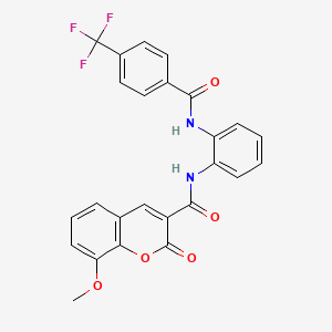 8-METHOXY-2-OXO-N-{2-[4-(TRIFLUOROMETHYL)BENZAMIDO]PHENYL}-2H-CHROMENE-3-CARBOXAMIDE