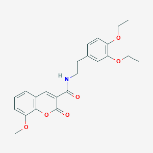 molecular formula C23H25NO6 B3439513 N-[2-(3,4-diethoxyphenyl)ethyl]-8-methoxy-2-oxo-2H-chromene-3-carboxamide 