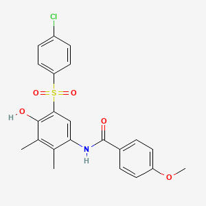 N-{5-[(4-chlorophenyl)sulfonyl]-4-hydroxy-2,3-dimethylphenyl}-4-methoxybenzamide