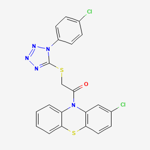 molecular formula C21H13Cl2N5OS2 B3439543 2-chloro-10-({[1-(4-chlorophenyl)-1H-tetrazol-5-yl]thio}acetyl)-10H-phenothiazine 