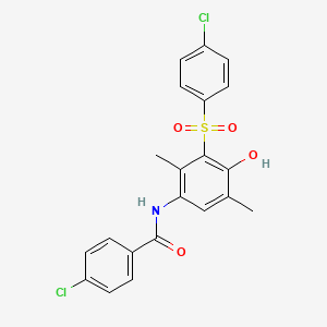 molecular formula C21H17Cl2NO4S B3439554 4-chloro-N-{3-[(4-chlorophenyl)sulfonyl]-4-hydroxy-2,5-dimethylphenyl}benzamide 