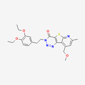 molecular formula C23H26N4O4S B3439597 3-[2-(3,4-diethoxyphenyl)ethyl]-9-(methoxymethyl)-7-methylpyrido[3',2':4,5]thieno[3,2-d][1,2,3]triazin-4(3H)-one 