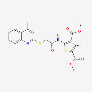 molecular formula C21H20N2O5S2 B3439598 dimethyl 3-methyl-5-({[(4-methyl-2-quinolinyl)thio]acetyl}amino)-2,4-thiophenedicarboxylate 
