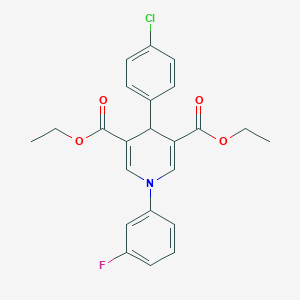 Diethyl 4-(4-chlorophenyl)-1-(3-fluorophenyl)-1,4-dihydro-3,5-pyridinedicarboxylate