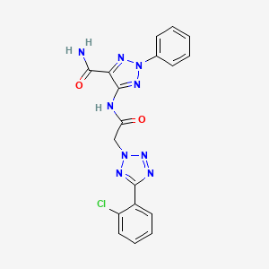 molecular formula C18H14ClN9O2 B3439630 5-({[5-(2-chlorophenyl)-2H-tetrazol-2-yl]acetyl}amino)-2-phenyl-2H-1,2,3-triazole-4-carboxamide 