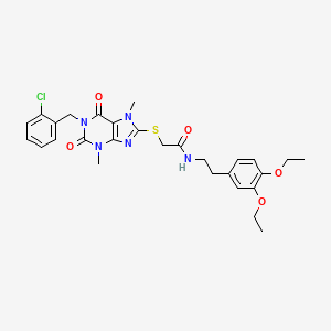 2-({1-[(2-CHLOROPHENYL)METHYL]-3,7-DIMETHYL-2,6-DIOXO-2,3,6,7-TETRAHYDRO-1H-PURIN-8-YL}SULFANYL)-N-[2-(3,4-DIETHOXYPHENYL)ETHYL]ACETAMIDE