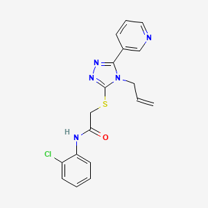 molecular formula C18H16ClN5OS B3439638 2-{[4-allyl-5-(3-pyridinyl)-4H-1,2,4-triazol-3-yl]thio}-N-(2-chlorophenyl)acetamide 
