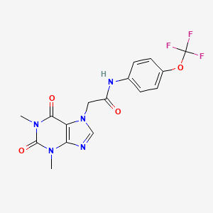 molecular formula C16H14F3N5O4 B3439646 2-(1,3-dimethyl-2,6-dioxo-1,2,3,6-tetrahydro-7H-purin-7-yl)-N-[4-(trifluoromethoxy)phenyl]acetamide 