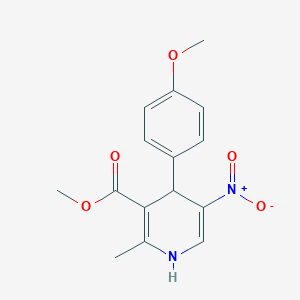molecular formula C15H16N2O5 B343965 Methyl 5-nitro-4-(4-methoxyphenyl)-2-methyl-1,4-dihydro-3-pyridinecarboxylate 