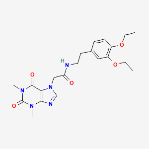 molecular formula C21H27N5O5 B3439650 N-[2-(3,4-diethoxyphenyl)ethyl]-2-(1,3-dimethyl-2,6-dioxo-1,2,3,6-tetrahydro-7H-purin-7-yl)acetamide 