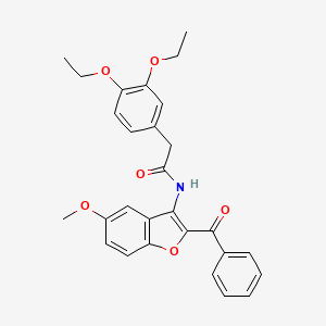 molecular formula C28H27NO6 B3439656 N-(2-benzoyl-5-methoxy-1-benzofuran-3-yl)-2-(3,4-diethoxyphenyl)acetamide 
