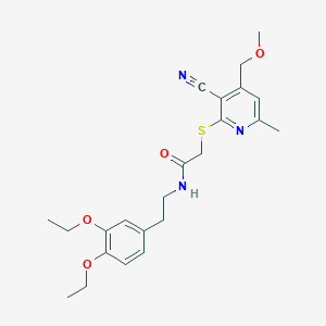 2-{[3-cyano-4-(methoxymethyl)-6-methylpyridin-2-yl]thio}-N-[2-(3,4-diethoxyphenyl)ethyl]acetamide